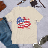 Short-Sleeve Unisex T-Shirt - USA Flag with Silhouette