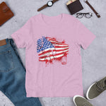 Short-Sleeve Unisex T-Shirt - USA Flag with Silhouette
